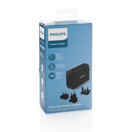 Uniwersalna ładowarka Philips 30W, adapter podróżny czarny P301.181 (6)
