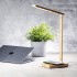 Bambusowa lampka na biurko, ładowarka bezprzewodowa 10W jasnobrązowy V8313-18 (8) thumbnail