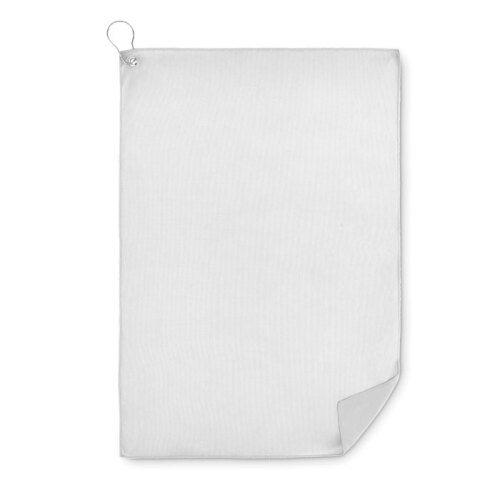 Ręcznik golfowy RPET z klipsem biały MO6526-06 