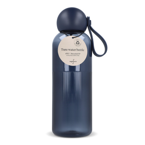Sagaform Ture butelka na wodę 600 ml Transparentny / ciemnoniebieski LT52056-N0410 