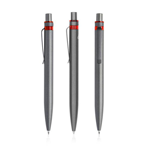 Aluminiowy długopis z recyklingu z kolorowym akcentem / Alur Czerwony IP13155252 