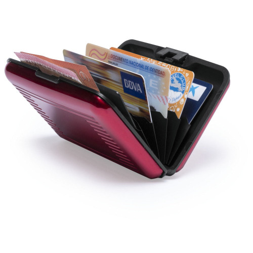 Etui na karty kredytowe z ochroną RFID czerwony V2881-05 (1)