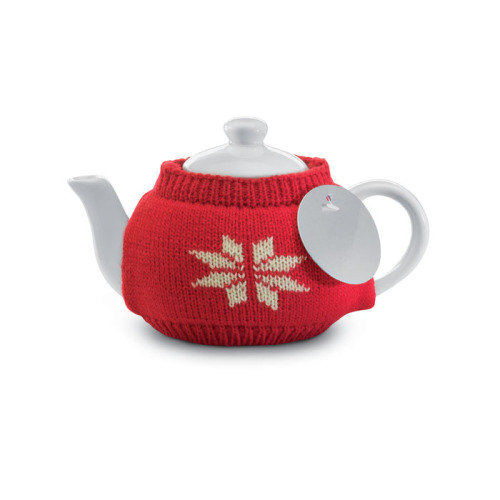 Dzbanek do herbaty w sweterku czerwony CX1358-05 