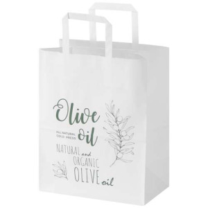 Kraft torba papierowa 80 g/m2 z płaskimi uchwytami — 25 x 15 x 32 cm
