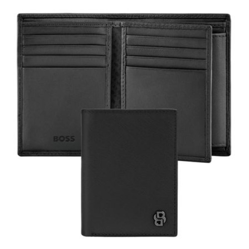 Składany portfel na karty Double B Saffiano Grey Czarny HLG526A 