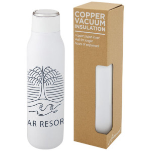Miedziana butelka izolowana próżniowo Marka o pojemności 600 ml z metalową pętelką