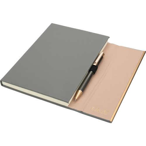 Zestaw notatnik A5 w linie i długopis CrisMa ze skóry z recyklingu MAGGIE Ciemnoszary 2476377 (2)