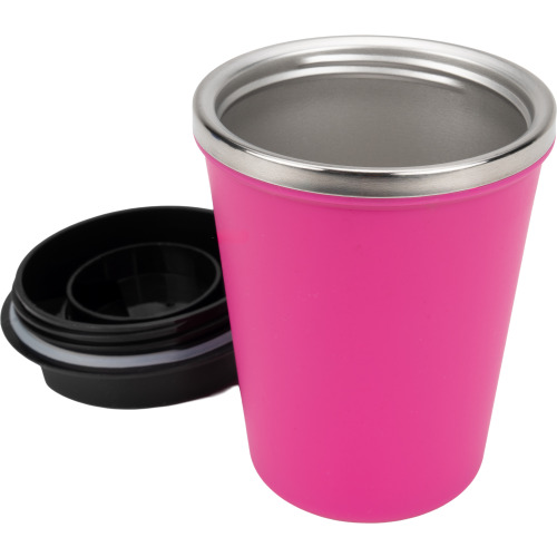Kubek termiczny 350 ml z powłoką z recyklingu METODY Różowy 8496211 (2)