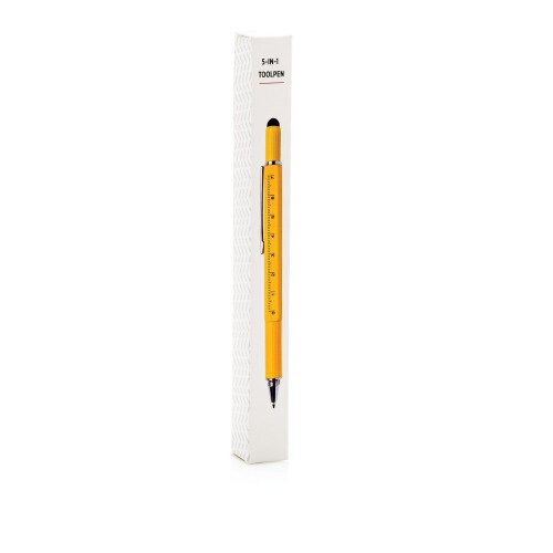 Długopis wielofunkcyjny, poziomica, śrubokręt, touch pen żółty V1996-08 (9)