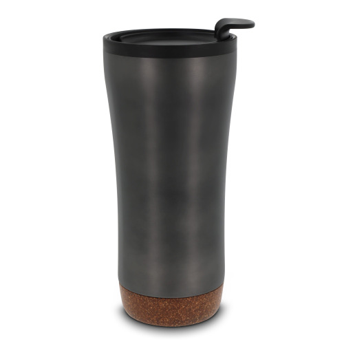 Kubek o podwójnych ściankach z korkową podstawą 480ml Stalowoszary LT98848-N0035 