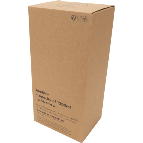 Kubek ze słomką XXL 1200 ml TEODORA Czerwony 8468605 (10)