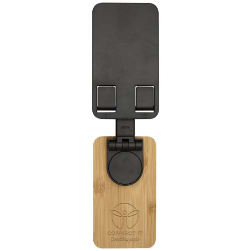 Alfirk składany stojak na telefon z tworzyw sztucznych pochodzących z recyklingu z elementami bambusowymi Czarny 12446490 (1)