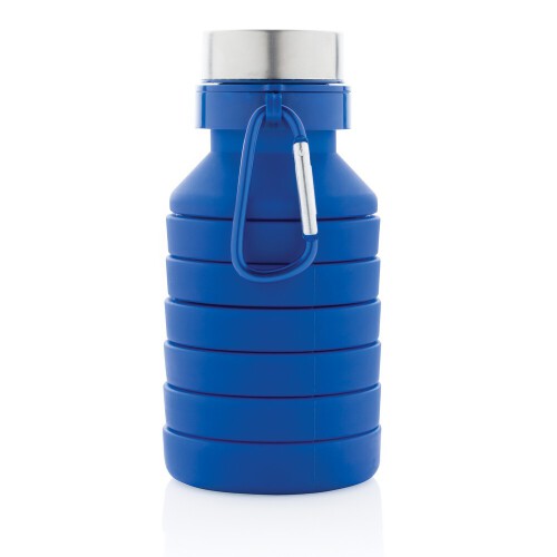 Składana butelka sportowa 550 ml z karabińczykiem niebieski P432.625 (2)