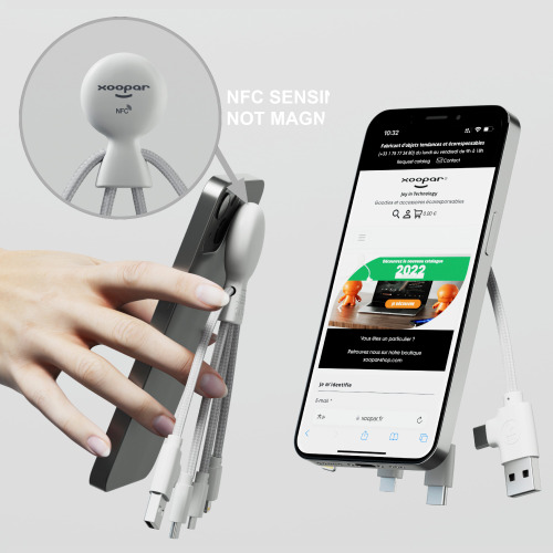 2099 | Xoopar Mr. Bio Smart Charging cable with NFC Biały LT41008-N0001 (5)