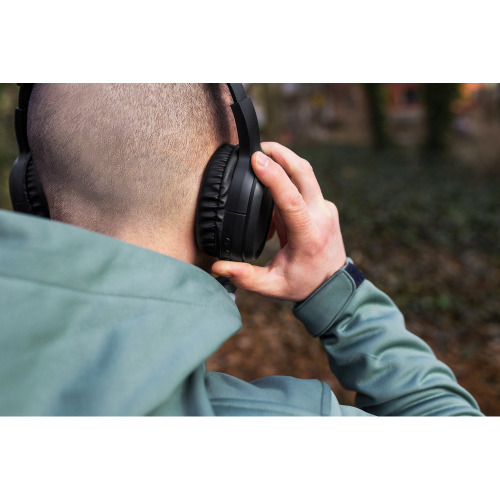 Składane bezprzewodowe słuchawki nauszne ANC | Riguel czarny V1384-03 (1)