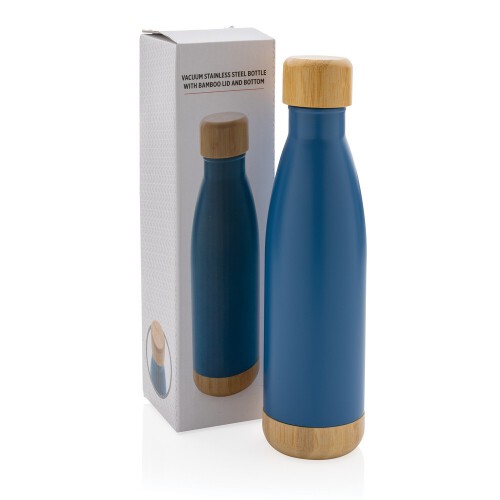 Butelka termiczna 700 ml, bambusowy element niebieski P436.795 (7)