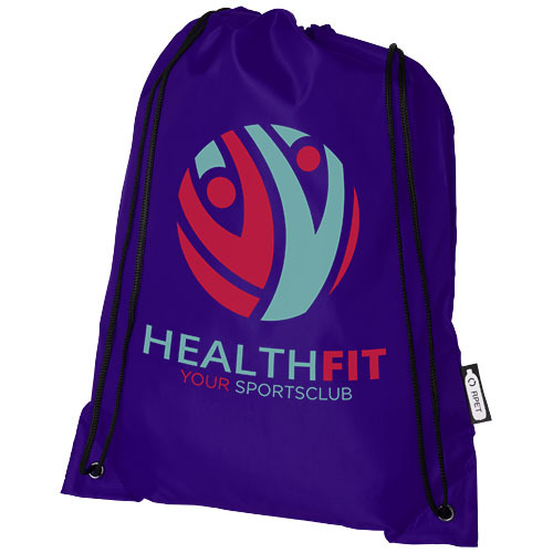 Plecak Oriole ze sznurkiem ściągającym z recyklowanego plastiku PET Fioletowy 12046137 (1)