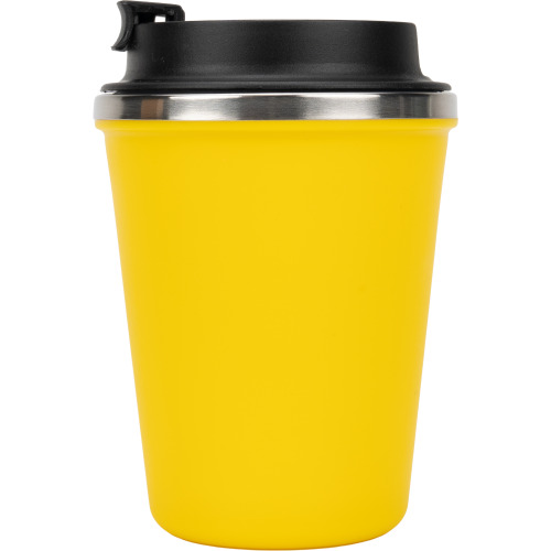 Kubek termiczny 350 ml z powłoką z recyklingu METODY żółty 8496208 (4)