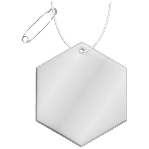 RFX™ reflective odblaskowa zawieszka z TPU, sześciokąt Biały 1PR11101 