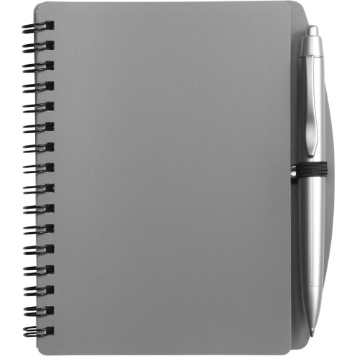 Notatnik A6 (kartki w linie)  z długopisem szary V2391-19 