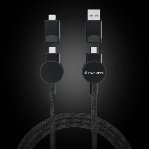 Kabel do ładowania 6 w 1 45W Urban Vitamin Oakland Czarny P302.701 (3)