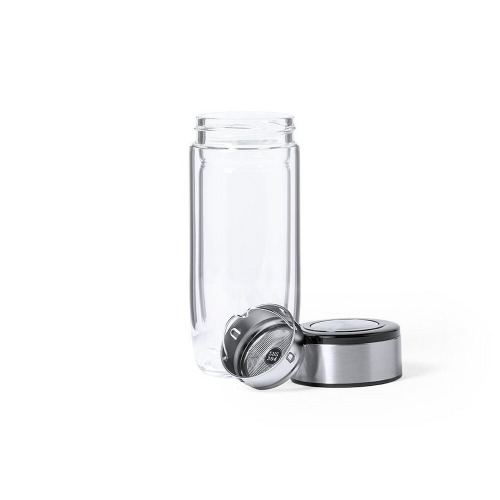 Szklana butelka termiczna 330 ml, posiada sitko zatrzymujące fusy Neutralny V9377-00 