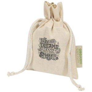 Odisha organiczna torebka prezentowa z certyfikatem OCS o gramaturze 140 g/m² — 15 x 10 cm 