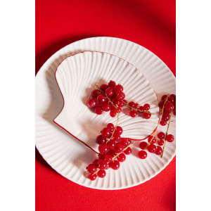 TALERZYK MUSZLA S, BIAŁY/CZERWONY