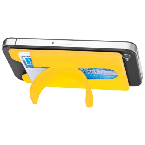 Pokrowiec na kartę do smartfona z podstawką MONTE CARLO żółty 345508 (1)