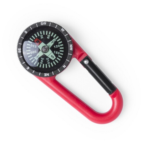 Kompas z karabińczykiem czerwony V8682-05 (1)