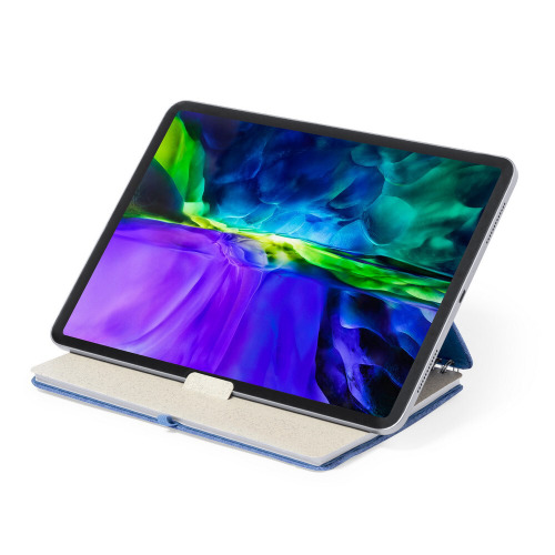 Notatnik RPET ok. A5, stojak na telefon, stojak na tablet Niebieski V0594-11 (4)