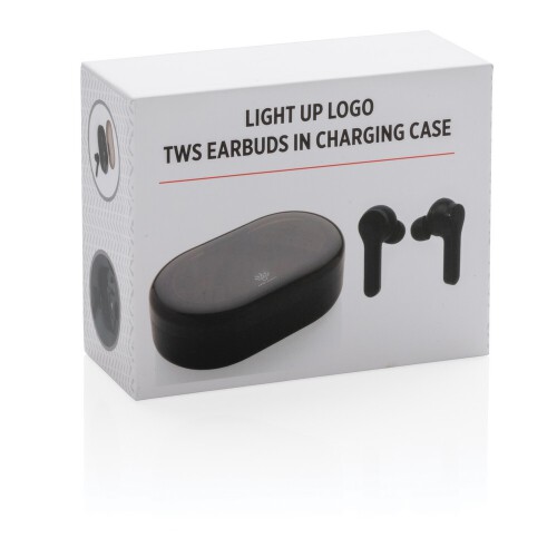 Bezprzewodowe słuchawki douszne TWS Light Up Logo czarny P329.181 (12)