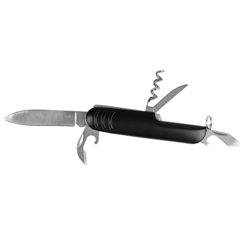 Zestaw narzędzi, narzędzie wielofunkcyjne, scyzoryk (7 el.), latarka 1 LED z karabińczykiem Czarny V7710-03 (1)