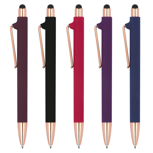 Długopis plastikowy soft touch LENA Czerwony 1387305 (5)