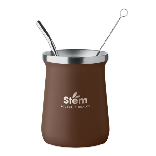 Kubek do herbaty yerba mate Brazowy MO2776-01 (2)