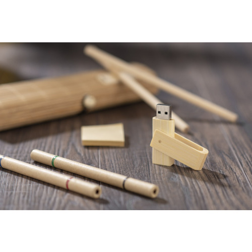 Pamięć USB bambusowa TWISTER 16 GB Brązowy 44088 (7)