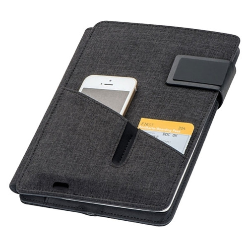Folder A5 z power bankiem 4000 mAh LENO Czarny 048603 