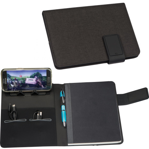 Folder A5 z notatnikiem w linie i power bankiem 4000 mAh GIACOMO Biały 2075206 