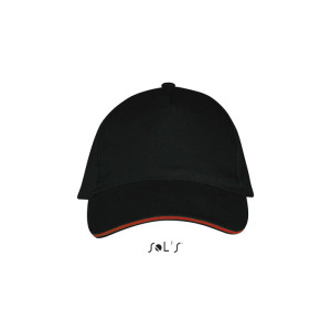 LONG BEACH Czapka 5 pan. Negro/Rojo