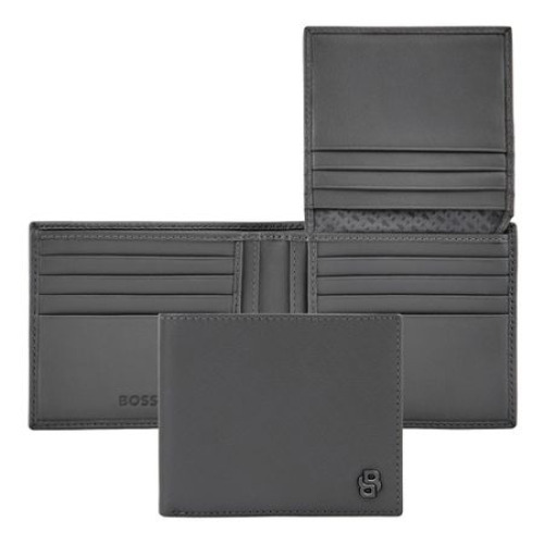 Portfel na karty Double B Saffiano Black Szary HLY526H 