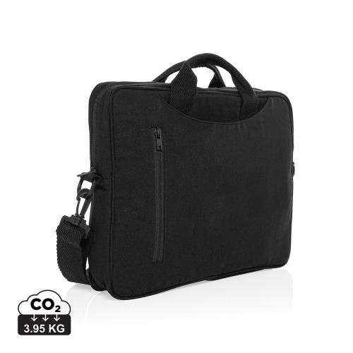 Torba na laptopa 15,4" AWARE™ Laluka, bawełna z recyklingu Czarny P732.111 (6)