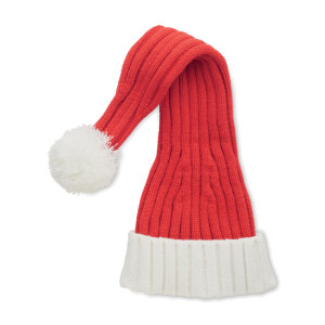 Długa, świąteczna czapka czerwony