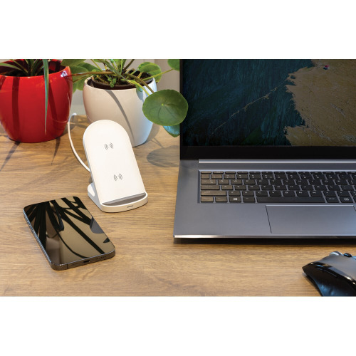 Ładowarka bezprzewodowa z podwójną cewką 15W Biały P308.523 (9)