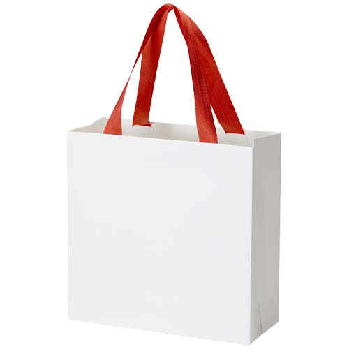 Torba papierowa Smartfold 210 g/m² z uchwytami ze wstążki i matowym laminowaniem – 24 x 10 x 24 cm Czerwony 1ZM01621 (2)
