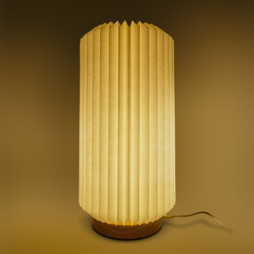 Składana papierowa lampa LED Coollux Aurora Tall na drewnianej podstawie, 32 cm Naturalny LT40726-N0094 (1)