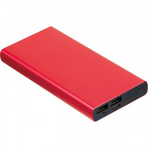 Power bank 10000 mAh z aluminium z recyklingu GIORGIA Czerwony