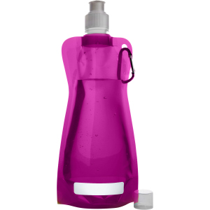 Składana butelka 420 ml z karabińczykiem różowy