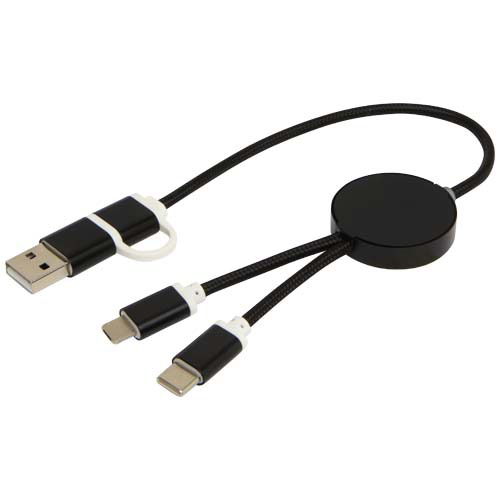 Alasia kabel do synchronizacji danych i szybkiego ładowania 5 w 1 27 W o długości 30 cm z tworzyw sztucznych i aluminium pochodzących z recyklingu Czarny 12442490 (5)