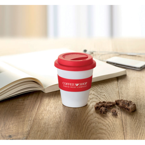 Kubek PP, silikonowe wieczko Czerwony MO8078-05 (1)