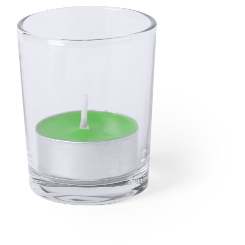 Szklany świecznik, świeczka zapachowa zielony V8838-06 